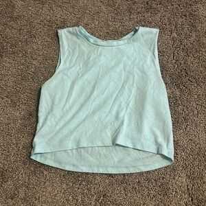 light blue cropped athletic/workout tank